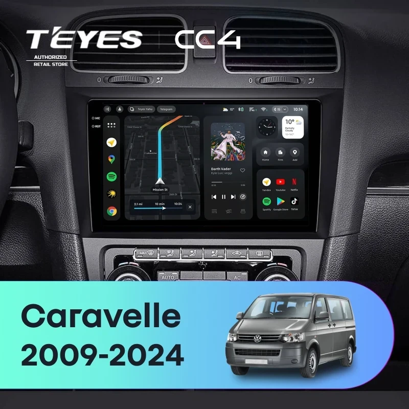 Штатная магнитола Teyes CC4 8/128 Volkswagen Caravelle (2009-2024)