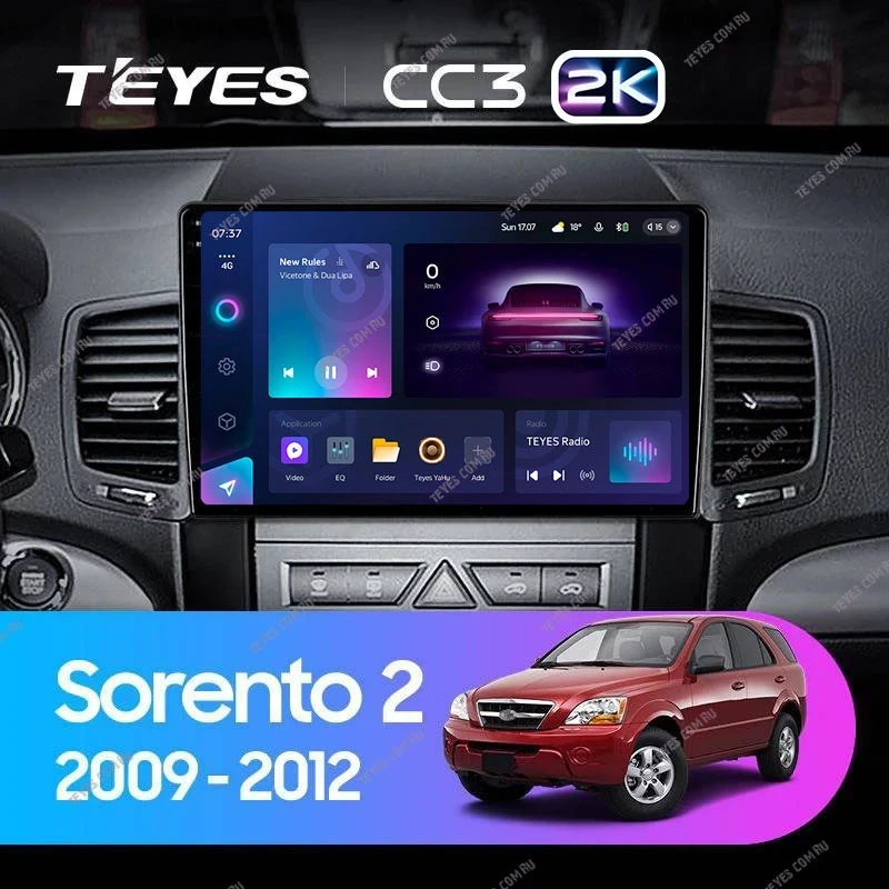 Штатная магнитола Teyes CC3 2K 4/64 Kia Sorento 2 XM (2009-2012) Тип-A