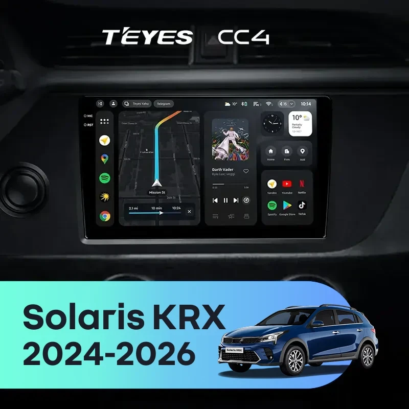 Штатная магнитола Teyes CC4 6/64 Solaris KRX (2024-2026)