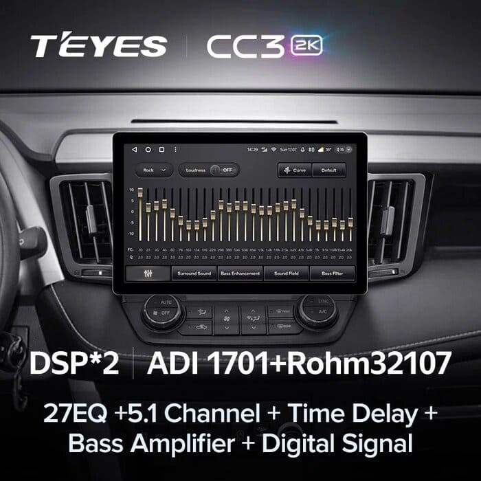 Штатная магнитола Teyes CC3 2K 4/32 Toyota RAV4 4 XA40 5 XA50 (2012-2018) (13")