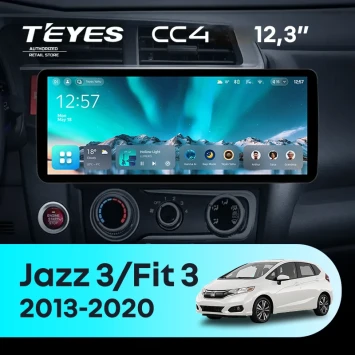 Штатная магнитола Teyes CC4 12.3" 8/128 Honda Fit 3 GP GK (2013-2020)