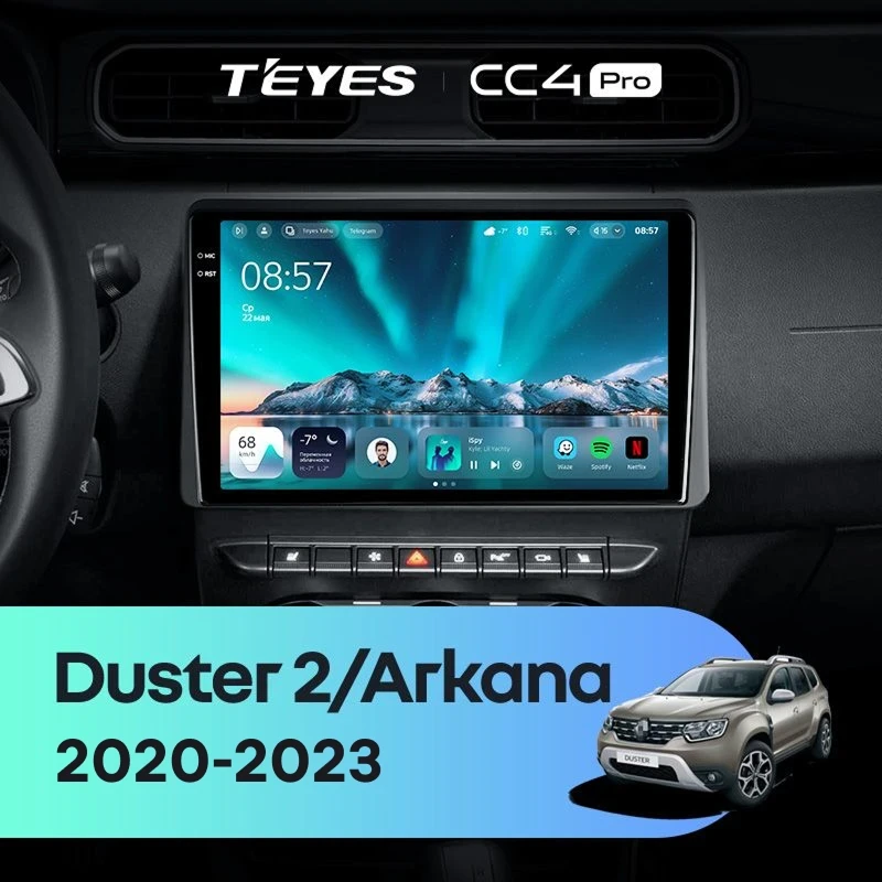 Штатная магнитола Teyes CC4 Pro 12/256 Renault Duster HM 2 (2020-2023) F1