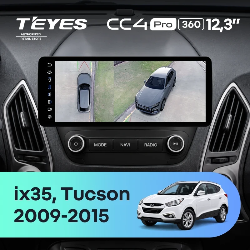 Штатная магнитола Teyes CC4 Pro 12.3" 360 12/256 Hyundai Tucson 2 (2009-2015) (авто без усилителя)