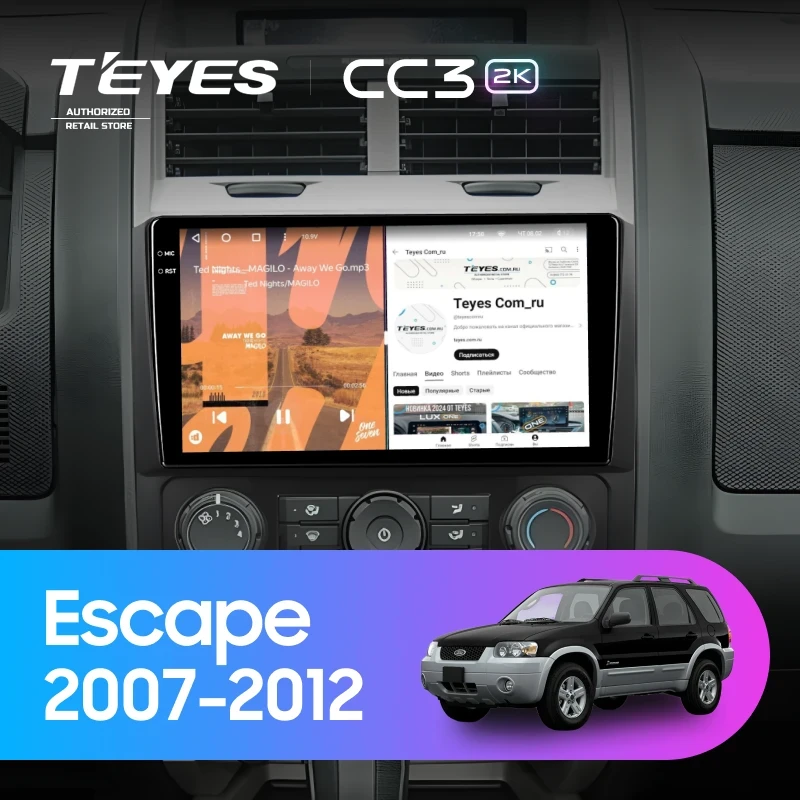 Штатная магнитола Teyes CC3 2K 360 6/128 Ford Escape (2007-2012) F2