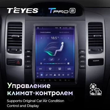 Штатная магнитола Tesla style Teyes TPRO 2 6/128 Toyota Land Cruiser Prado 120 (2002-2009) Тип-A