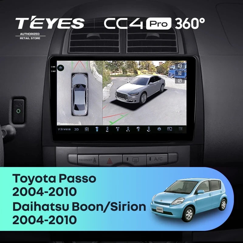 Штатная магнитола Teyes CC4 Pro 360 12/256 Toyota Passo XC10 (2004-2010)