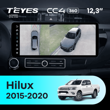Штатная магнитола Teyes CC4 12.3" 360 8/128 Toyota Hilux Pick Up AN120 (2015-2020)