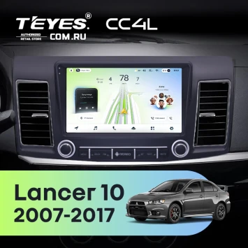 Штатная магнитола Teyes CC4L 6/64 с DTS Mitsubishi Lancer 10 (2007-2017) F3 с кнопками Тип-A