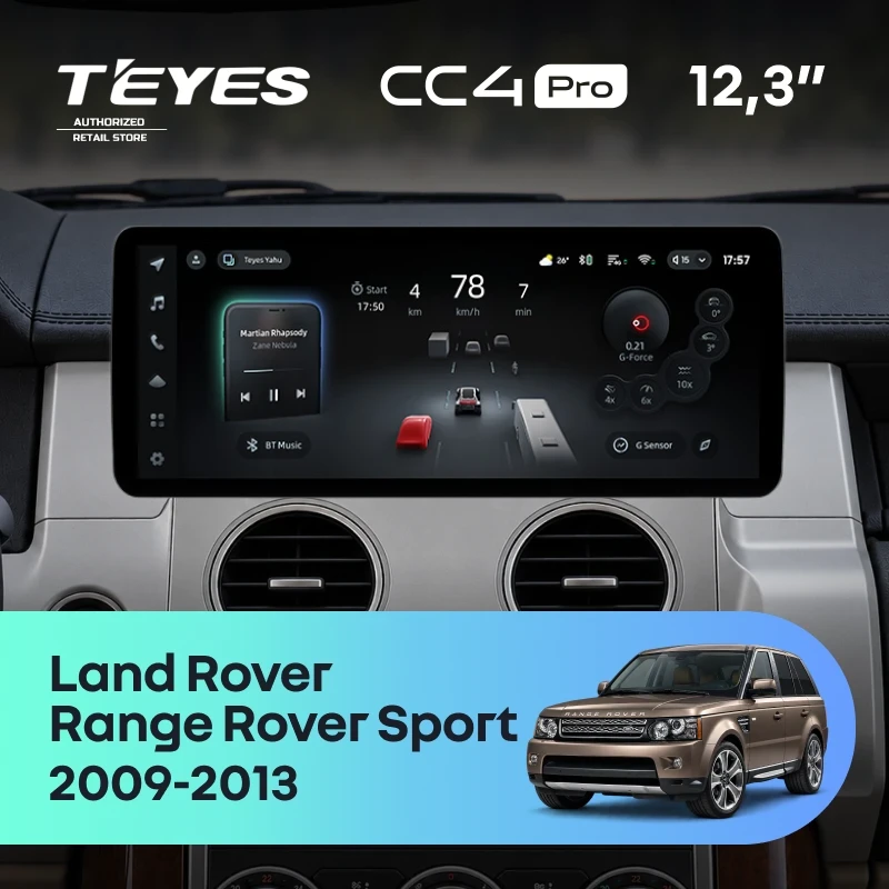 Штатная магнитола Teyes CC4 Pro 12.3" 8/128 Land Rover Range Rover Sport (2009-2013)