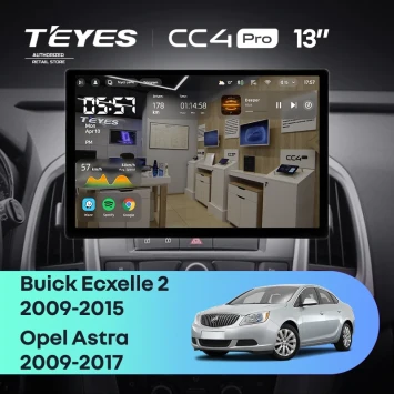 Штатная магнитола Teyes CC4 Pro 8/128 Opel Astra J (2009-2017) (13")