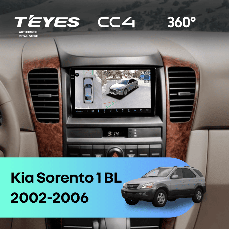 Штатная магнитола Teyes CC4 360 6/64 Kia Sorento 1 BL (2002-2006)