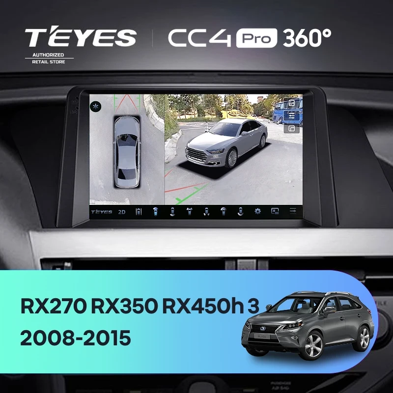 Штатная магнитола Teyes CC4 Pro 360 8/128 Lexus RX270 RX350 RX450h AL10 3 (2008-2015) Тип-B
