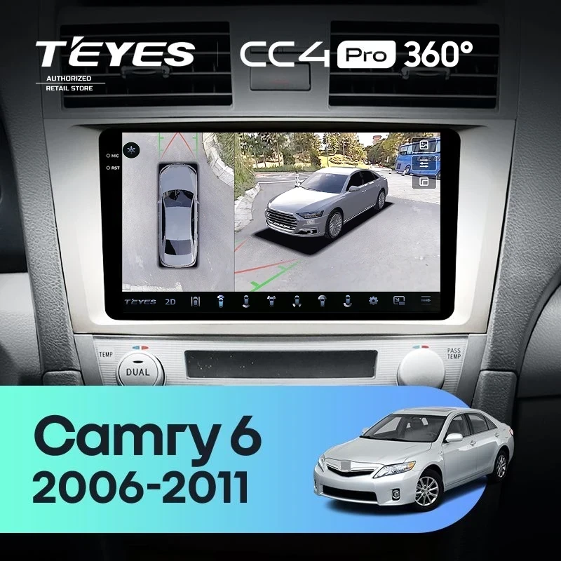Штатная магнитола Teyes CC4 Pro 360 12/256 Toyota Camry 6 XV 40 (2006-2011) F2
