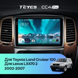 Штатная магнитола Teyes CC4 Pro 8/128 Toyota Land Cruiser LC 100 (2002-2007) Тип-B