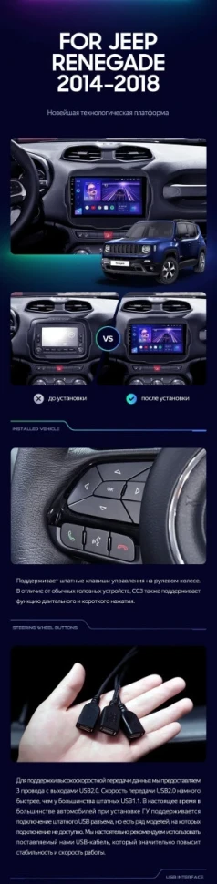 Штатная магнитола Teyes CC3 2K 6/128 Jeep Renegade (2014-2018)