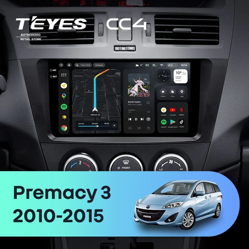 Штатная магнитола Teyes CC4 8/128 Mazda Premacy 3 (2010-2015)