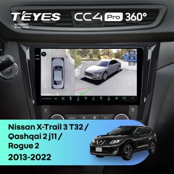 Штатная магнитола Teyes CC4 Pro 360 8/128 Nissan X-Trail 3 T32 (2013-2022) F3 Тип-AB