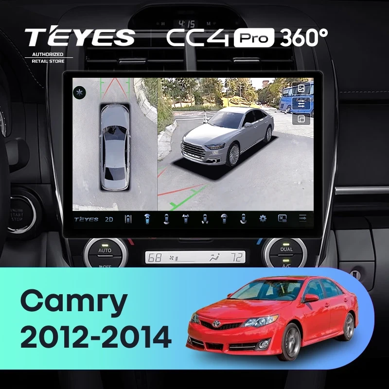 Штатная магнитола Teyes CC4 Pro 360 8/128 Toyota Camry 7 XV 50 55 (2012-2014) F5 Америка (13")