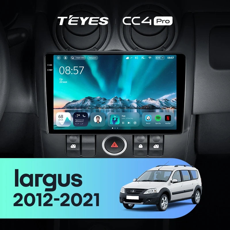 Штатная магнитола Teyes CC4 Pro 12/256 LADA largus (2012-2021)