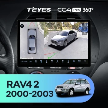 Штатная магнитола Teyes CC4 Pro 360 12/256 Toyota RAV4 2 CA20 (2000-2003) F3 (13")