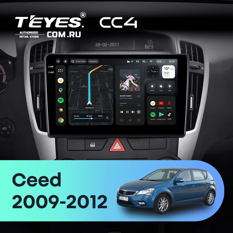 Штатная магнитола Teyes CC4 8/128 Kia Ceed (2009-2012)