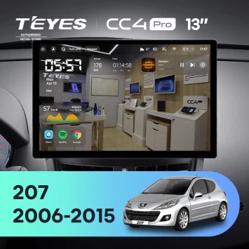 Штатная магнитола Teyes CC4 Pro 8/128 Peugeot 207 (2006-2015) (13")