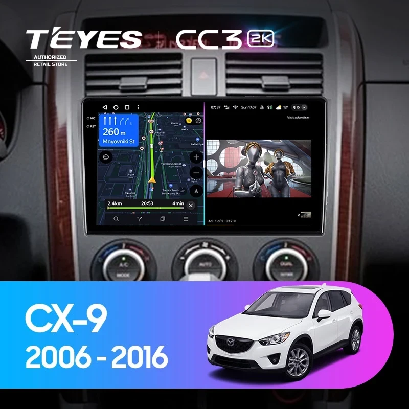 Штатная магнитола Teyes CC3 2K 6/128 Mazda CX-9 TB (2006-2016)