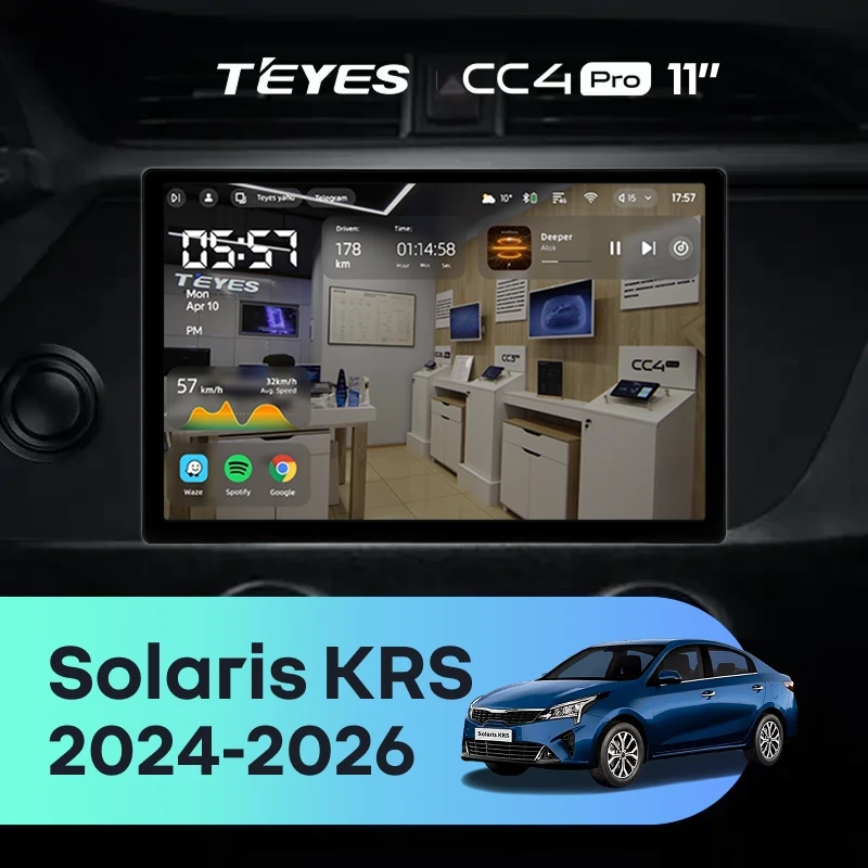 Штатная магнитола Teyes CC4 Pro 12/256 Solaris KRX (2024-2026) (11")