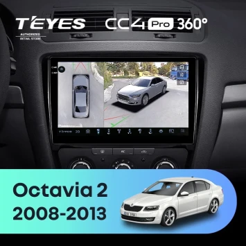 Штатная магнитола Teyes CC4 Pro 360 8/128 Skoda Octavia 2 A5 (2008-2013)