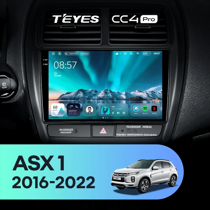 Штатная магнитола Teyes CC4 Pro 12/256 Mitsubishi ASX (2016-2026) Тип-B