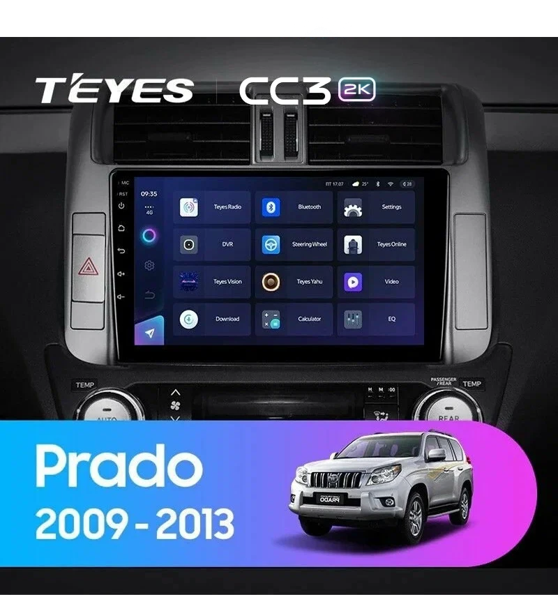 Штатная магнитола Teyes CC3 2K 360 6/128 Toyota Land Cruiser Prado 150 (2009-2013) F2 Тип-B