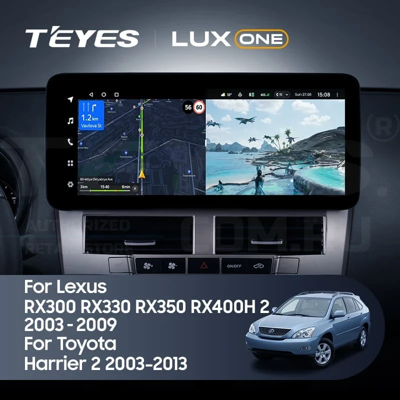 Штатная магнитола Teyes LUX ONE 360 6/128 Toyota Harrier XU30 (2003-2013) Тип-B