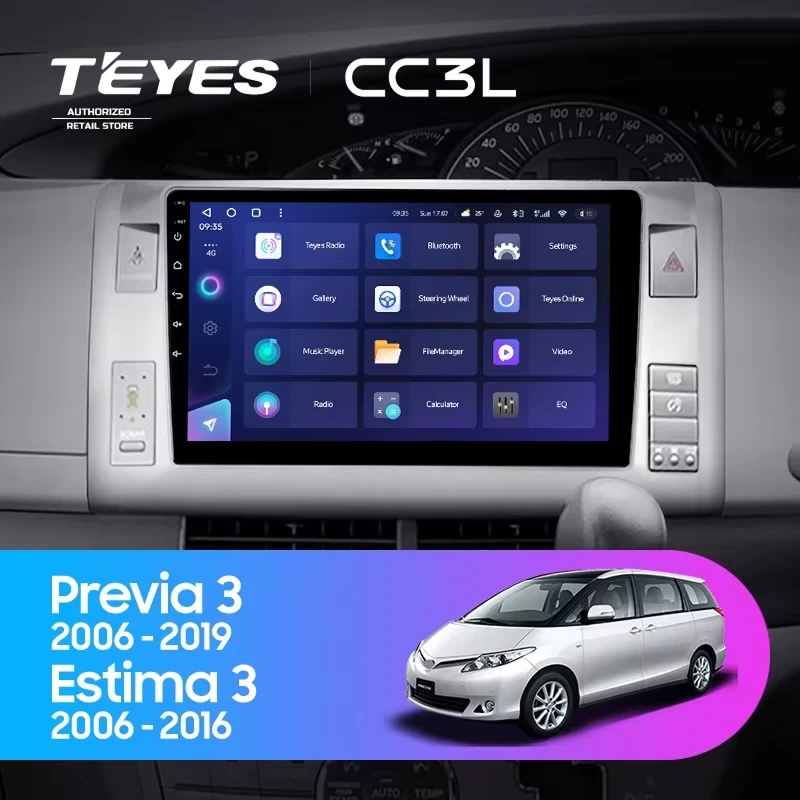 Штатная магнитола Teyes CC3L 4/64 Toyota Estima AHR20 XR50 3 (2006-2016) Правый руль