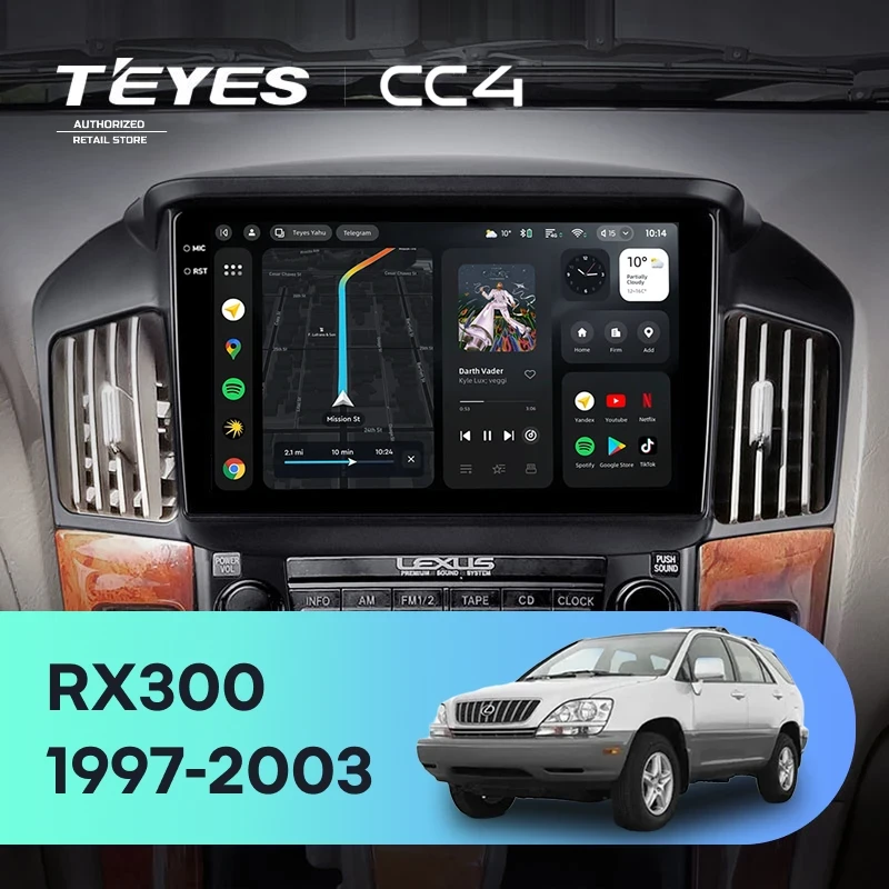 Штатная магнитола Teyes CC4 6/64 Lexus RX300 XU10 (1997-2003) F1
