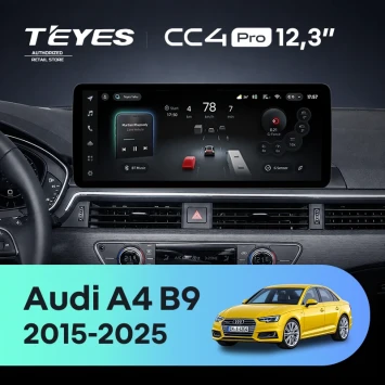 Штатная магнитола Teyes CC4 Pro 12.3" 360 8/128 Audi A4 B9 (2015-2025)