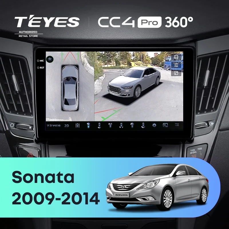 Штатная магнитола Teyes CC4 Pro 360 8/128 Hyundai Sonata 6 YF (2009-2014) Тип-A