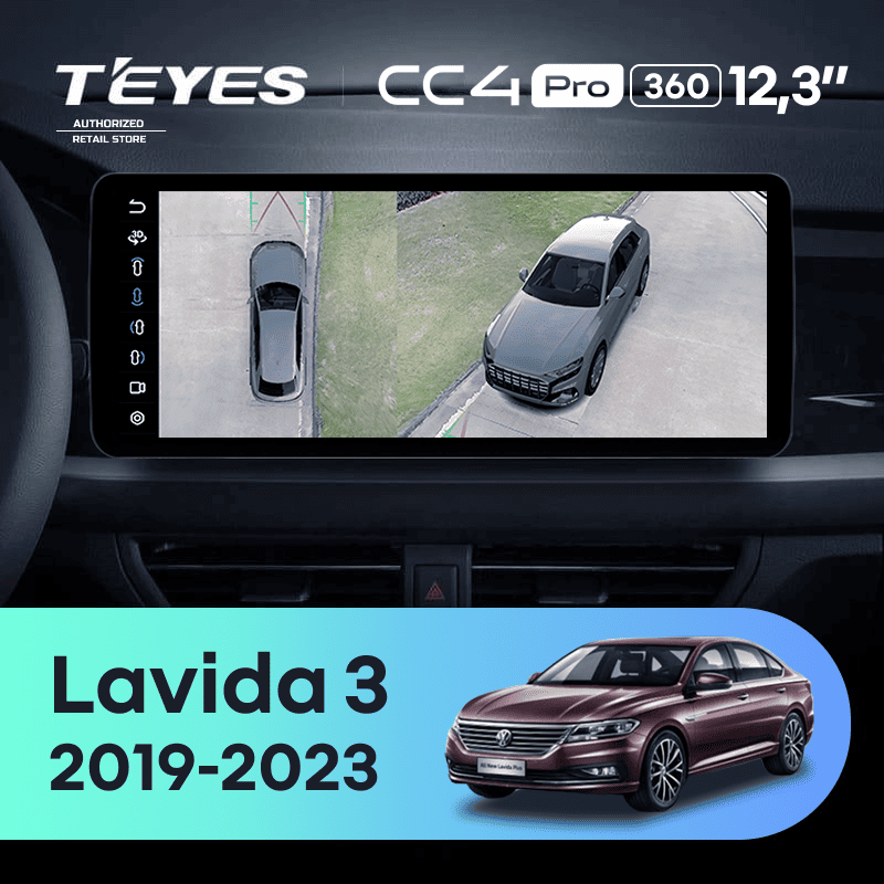 Штатная магнитола Teyes CC4 Pro 12.3" 360 12/256 Volkswagen Lavida 3 (2019-2023) F2
