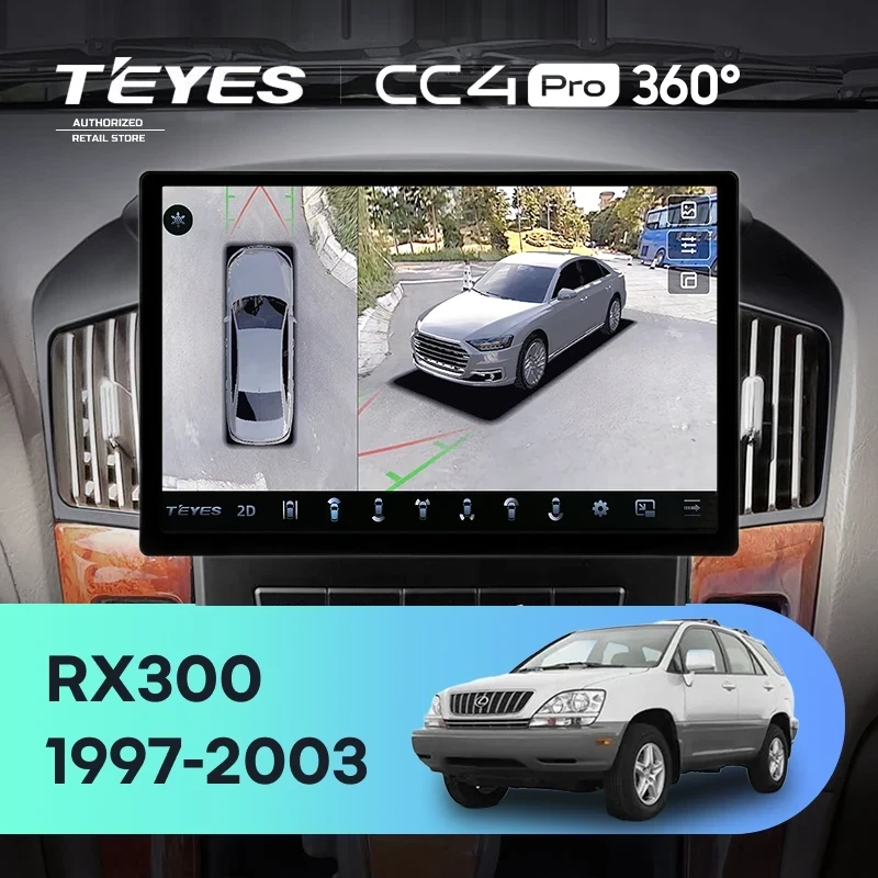 Штатная магнитола Teyes CC4 Pro 360 12/256 Lexus RX300 XU10 (1997-2003) F1 (13")