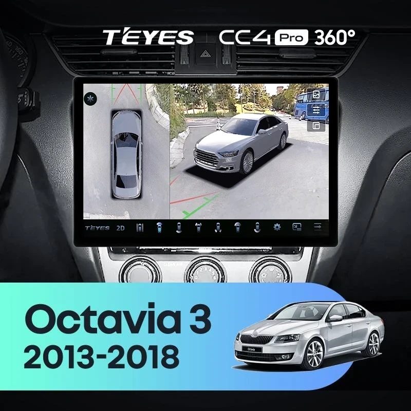 Штатная магнитола Teyes CC4 Pro 360 12/256 Skoda Octavia 3 A7 (2013-2018) Тип-B (13")