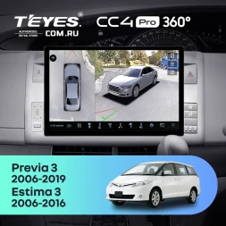 Штатная магнитола Teyes CC4 Pro 360 8/128 Toyota Estima AHR20 XR50 3 (2006-2016) Правый руль (11")