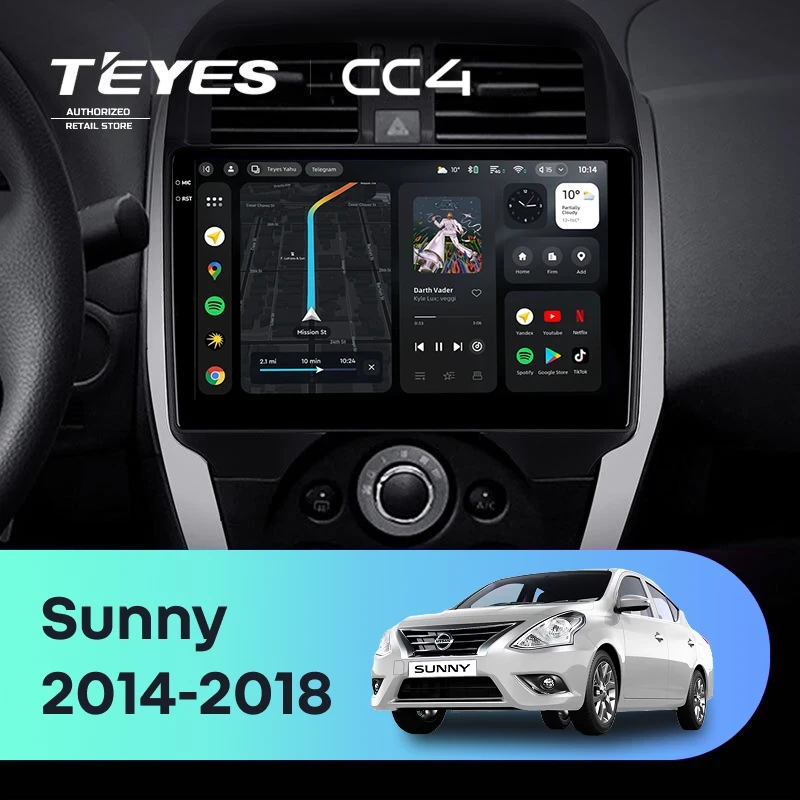 Штатная магнитола Teyes CC4 6/64 Nissan Sunny (2014-2016)