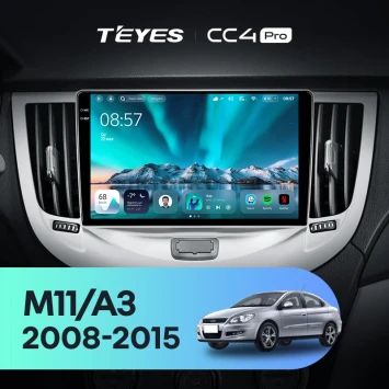 Штатная магнитола Teyes CC4 Pro 8/128 Chery M11 A3 (2008-2015)