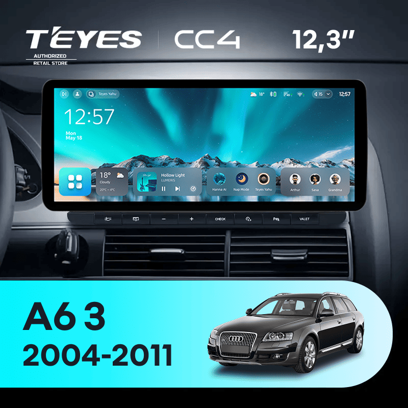Штатная магнитола Teyes CC4 12.3" 6/64 Audi A6 3 C6 (2004-2011)