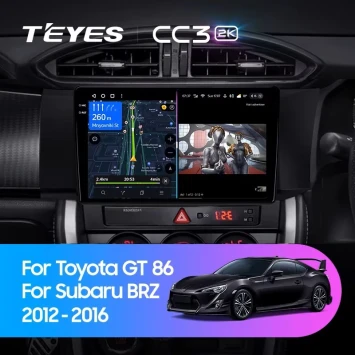 Штатная магнитола Teyes CC3 2K 4/32 Toyota GT 86 (2012-2016) Правый руль