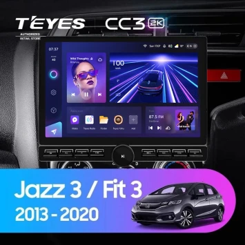 Штатная магнитола Teyes CC3 2K 6/128 Honda Fit 3 GP GK (2013-2020) Тип-A Правый руль (13" с кнопками)
