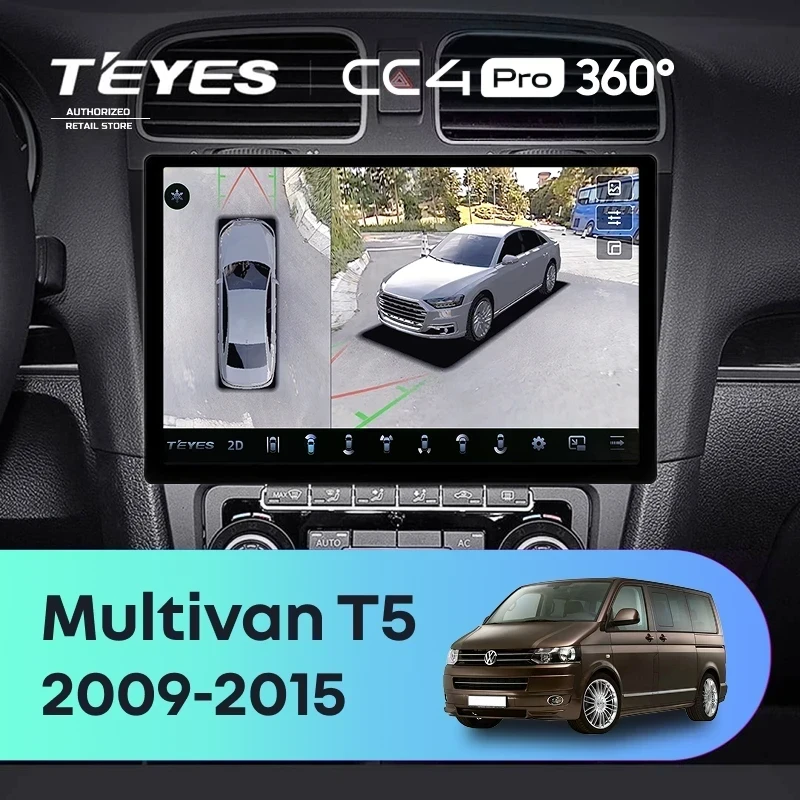 Штатная магнитола Teyes CC4 Pro 360 12/256 Volkswagen Multivan T5 (2009-2015) (11")