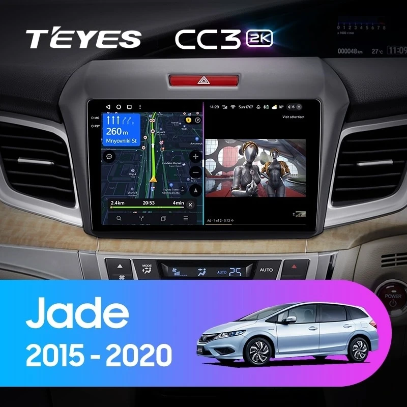 Штатная магнитола Teyes CC3 2K 4/64 Honda Jade (2015-2020) Правый руль
