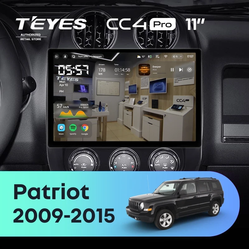Штатная магнитола Teyes CC4 Pro 8/128 Jeep Patriot (2009-2015) (11")