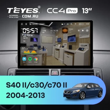 Штатная магнитола Teyes CC4 Pro 8/128 Volvo C30 (2006-2013) (0din) (13")