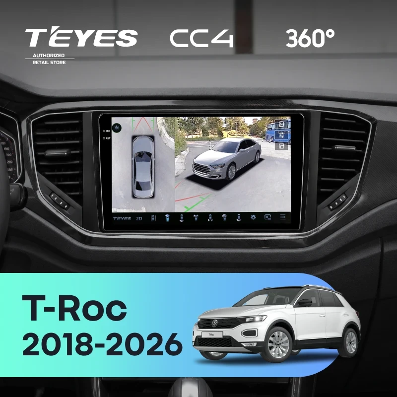 Штатная магнитола Teyes CC4 360 8/128 Volkswagen T-Roc (2018-2026) China